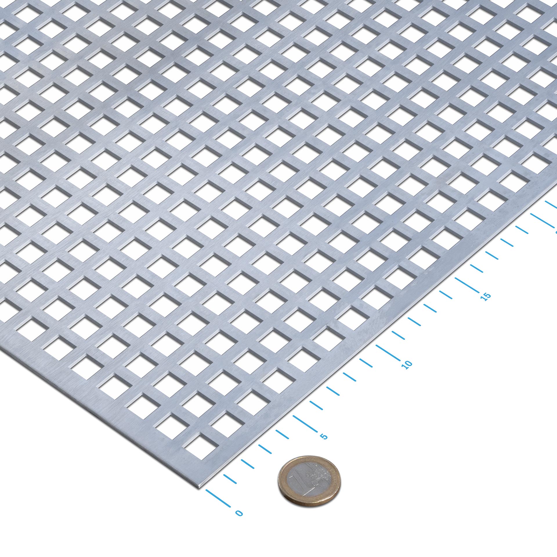 Lochblech aus Edelstahl Qg 10-15 Quadratlochung